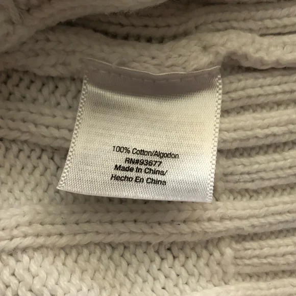 St. John's Bay Full Zip Hooded White Cable Knit Women's Cardigan - Picture 7 of 11